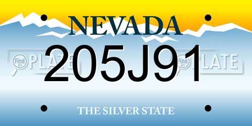 205J91 Nevada License Plate