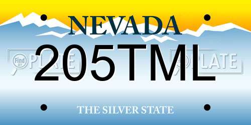 205TML Nevada License Plate