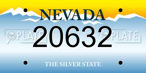 20632 Nevada License Plate