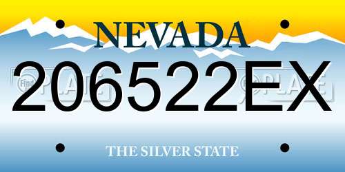 206522EX Nevada License Plate