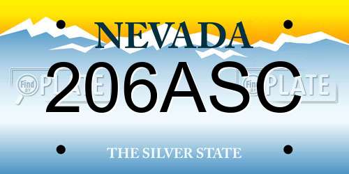 206ASC Nevada License Plate