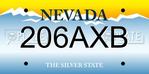 206AXB Nevada License Plate