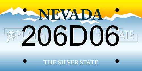 206D06 Nevada License Plate