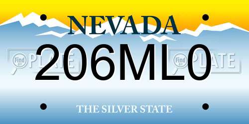 206ML0 Nevada License Plate