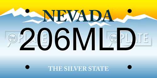 206MLD Nevada License Plate