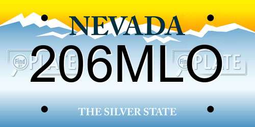 206MLO Nevada License Plate