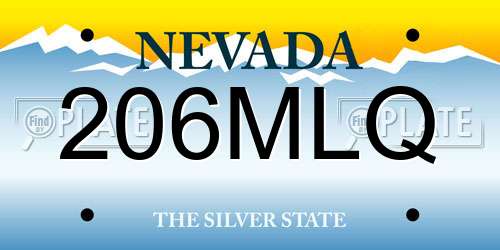 206MLQ Nevada License Plate