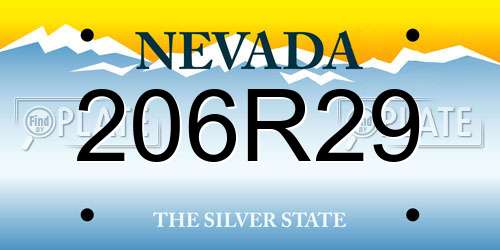 206R29 Nevada License Plate