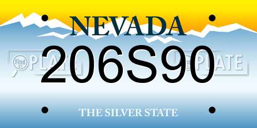 206S90 Nevada License Plate
