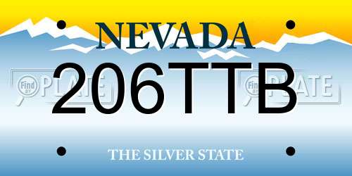 206TTB Nevada License Plate