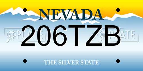 206TZB Nevada License Plate