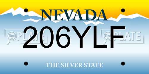 206YLF Nevada License Plate