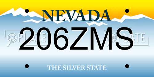 206ZMS Nevada License Plate