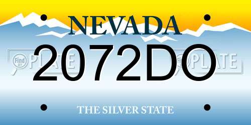 2072DO Nevada License Plate