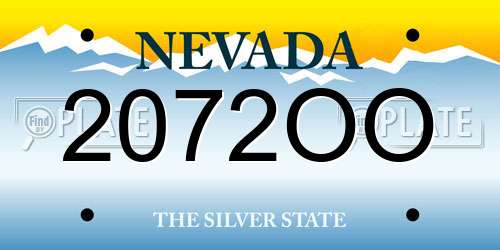 2072OO Nevada License Plate