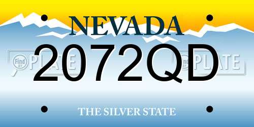 2072QD Nevada License Plate