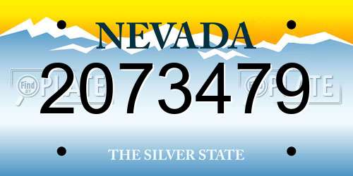 2073479 Nevada License Plate