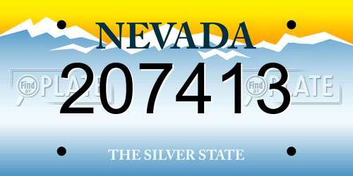 207413 Nevada License Plate
