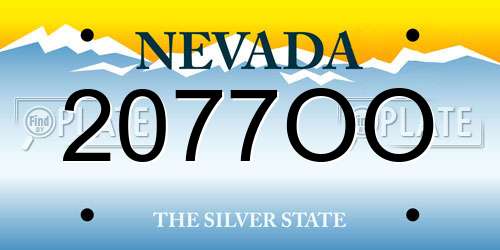 2077OO Nevada License Plate
