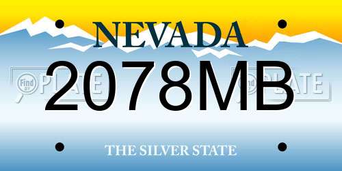 2078MB Nevada License Plate