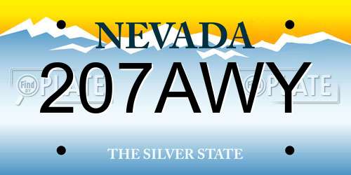 207AWY Nevada License Plate