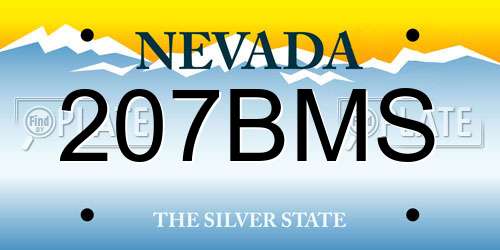 207BMS Nevada License Plate