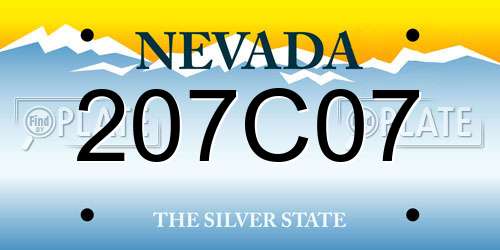 207C07 Nevada License Plate