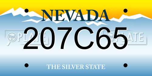 207C65 Nevada License Plate