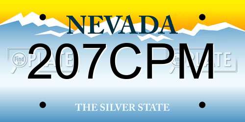 207CPM Nevada License Plate