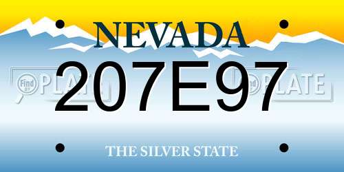 207E97 Nevada License Plate