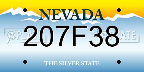 207F38 Nevada License Plate
