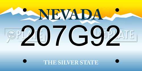 207G92 Nevada License Plate