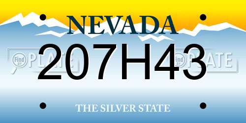 207H43 Nevada License Plate