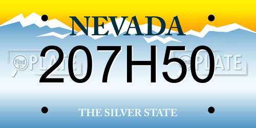 207H50 Nevada License Plate