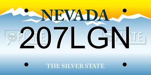 207LGN Nevada License Plate