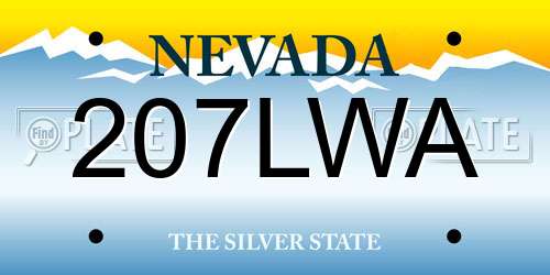 207LWA Nevada License Plate