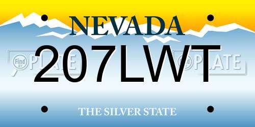 207LWT Nevada License Plate