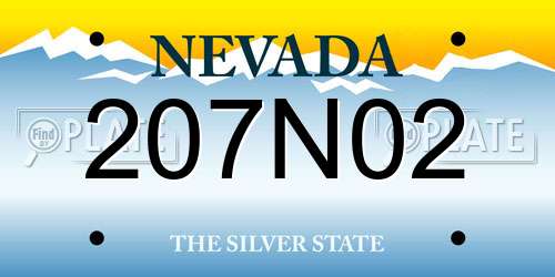 207N02 Nevada License Plate