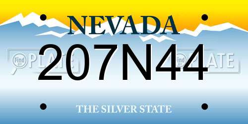 207N44 Nevada License Plate