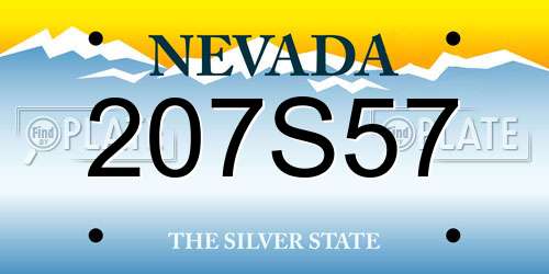 207S57 Nevada License Plate