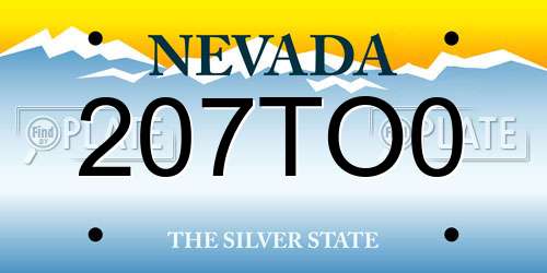 207TO0 Nevada License Plate