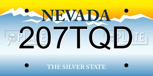 207TQD Nevada License Plate