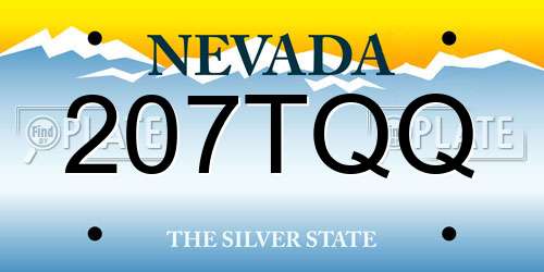 207TQQ Nevada License Plate