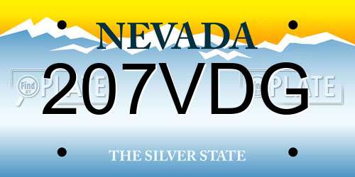 207VDG Nevada License Plate