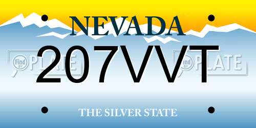 207VVT Nevada License Plate