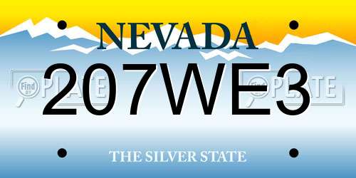 207WE3 Nevada License Plate