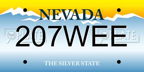 207WEE Nevada License Plate