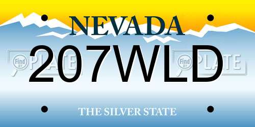 207WLD Nevada License Plate