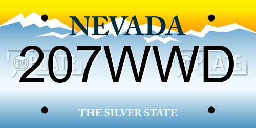 207WWD Nevada License Plate