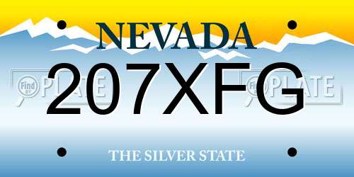 207XFG Nevada License Plate
